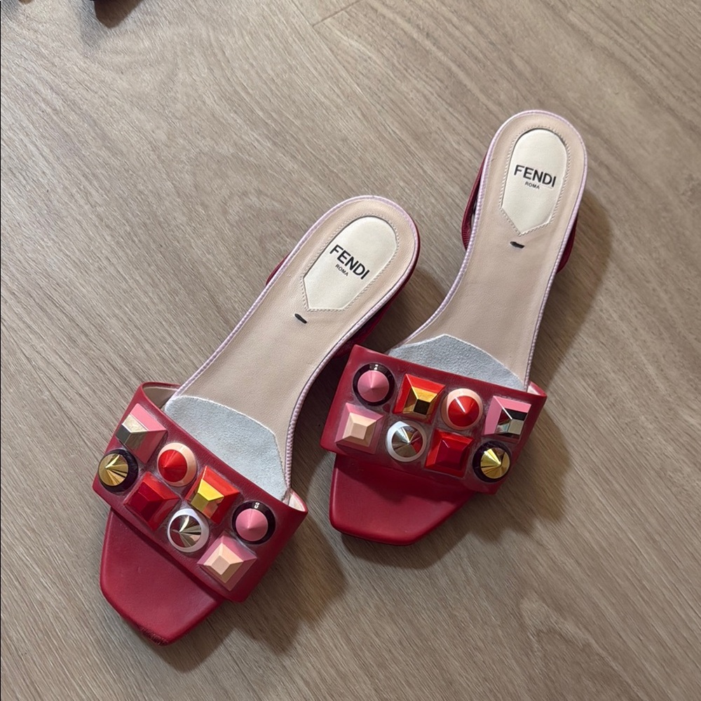 Fendi Vintage Geometric Sandals Size 37.5